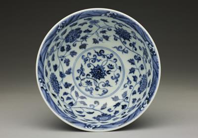 图片[2]-Bowl with four-seasons flowers decoration in underglaze blue, Ming dynasty, Yongle reign (1403-1424)-China Archive